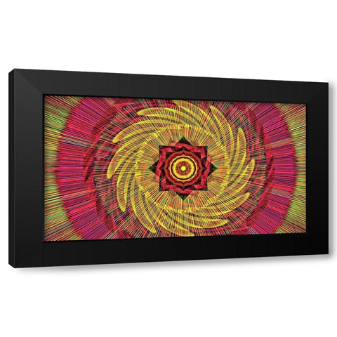 Fuschia and Gold of the Far East Black Modern Wood Framed Art Print with Double Matting by Manlove, David