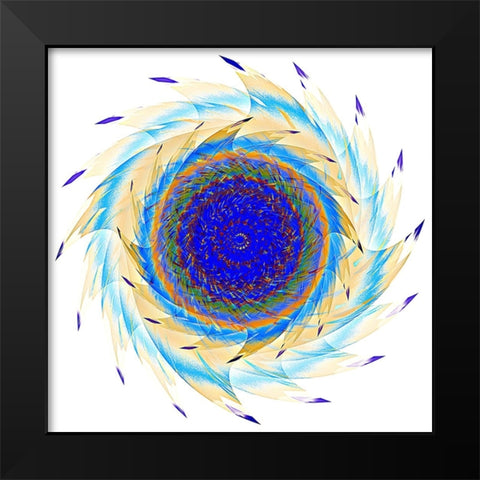 Sun Feathers Black Modern Wood Framed Art Print by Manlove, David