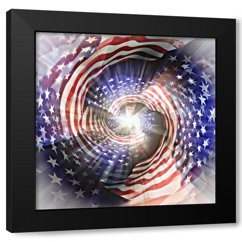 Americas Spiral B Black Modern Wood Framed Art Print by Manlove, David