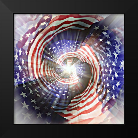 Americas Spiral B Black Modern Wood Framed Art Print by Manlove, David