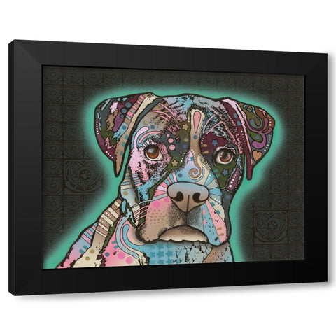 Love Thy Boxer Black Modern Wood Framed Art Print with Double Matting by Dean Russo Collection