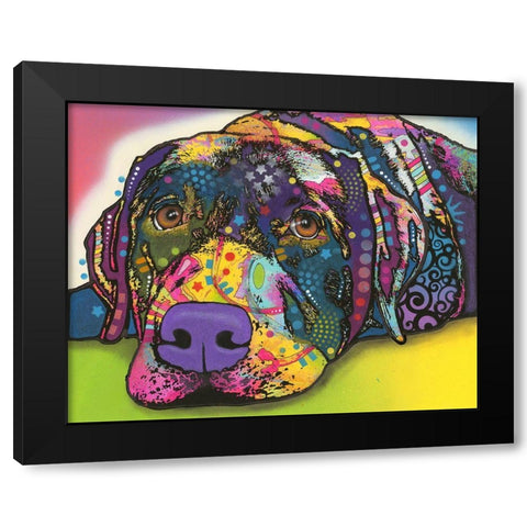 Savvy Labrador Black Modern Wood Framed Art Print with Double Matting by Dean Russo Collection