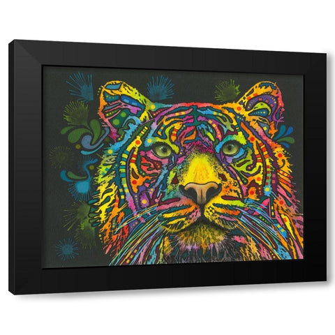 Tiger Black Modern Wood Framed Art Print with Double Matting by Dean Russo Collection