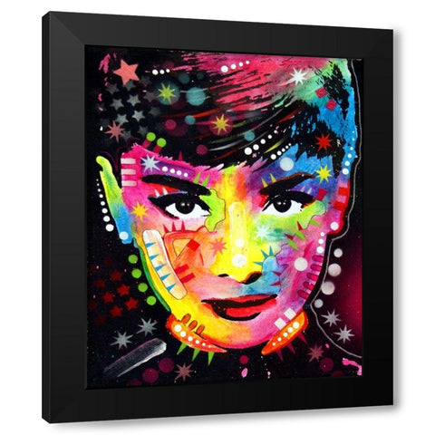 Audrey Black Modern Wood Framed Art Print by Dean Russo Collection