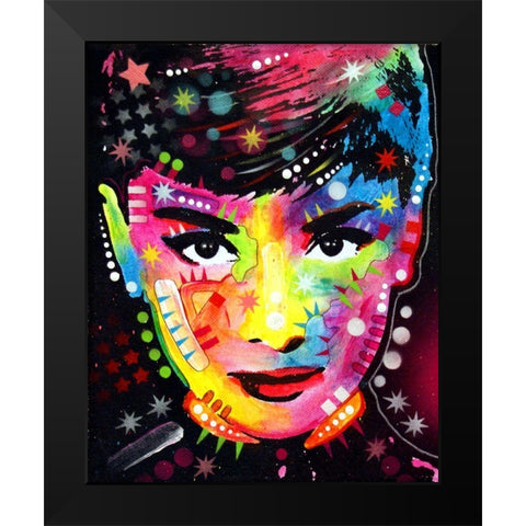 Audrey Black Modern Wood Framed Art Print by Dean Russo Collection