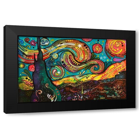 Starry Night Black Modern Wood Framed Art Print with Double Matting by Dean Russo Collection