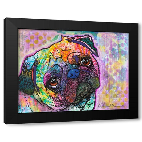 Pug Love Black Modern Wood Framed Art Print by Dean Russo Collection