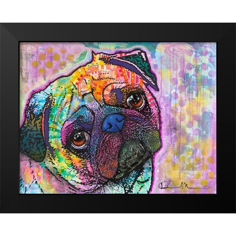 Pug Love Black Modern Wood Framed Art Print by Dean Russo Collection