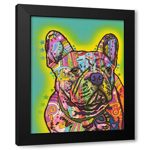 French Bulldog III Black Modern Wood Framed Art Print with Double Matting by Dean Russo Collection