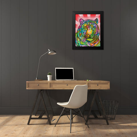 Tiger 2 Black Modern Wood Framed Art Print by Dean Russo Collection