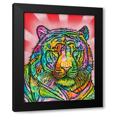 Tiger 2 Black Modern Wood Framed Art Print with Double Matting by Dean Russo Collection