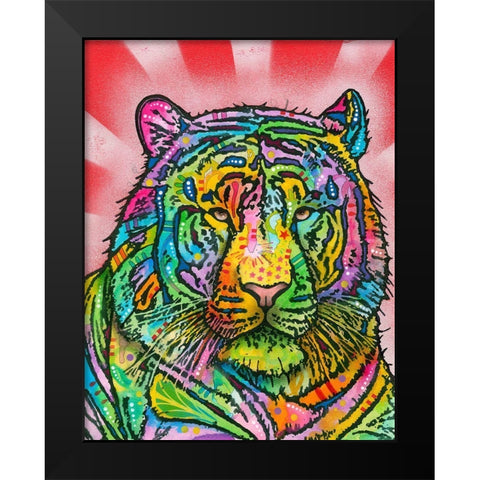 Tiger 2 Black Modern Wood Framed Art Print by Dean Russo Collection