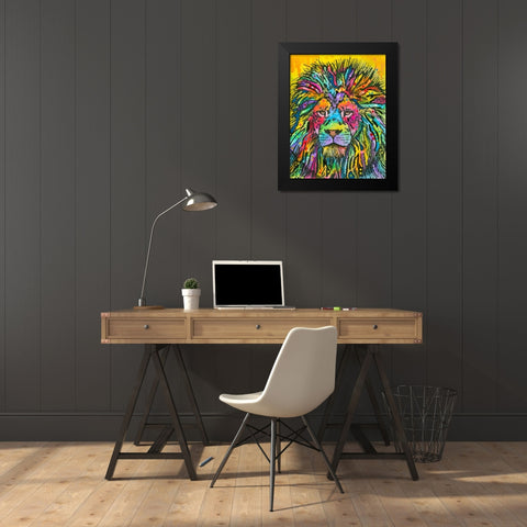 Lion Good Black Modern Wood Framed Art Print by Dean Russo Collection