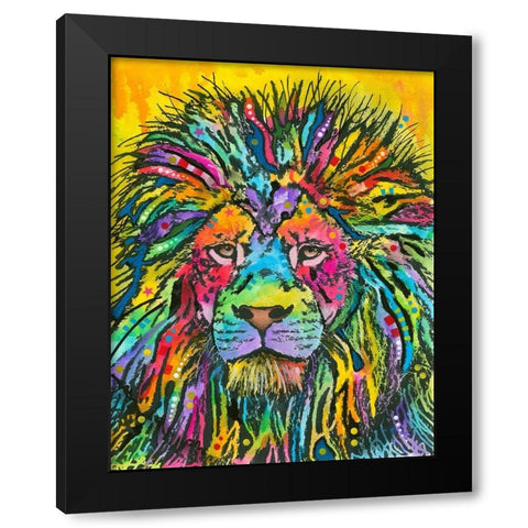 Lion Good Black Modern Wood Framed Art Print by Dean Russo Collection