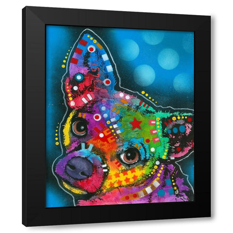Pop Chihuahua Black Modern Wood Framed Art Print with Double Matting by Dean Russo Collection