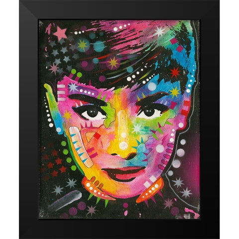 Audrey Black Modern Wood Framed Art Print by Dean Russo Collection