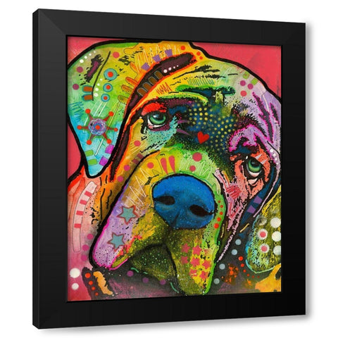 Mastiff Black Modern Wood Framed Art Print with Double Matting by Dean Russo Collection