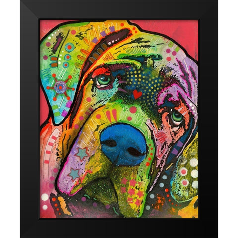 Mastiff Black Modern Wood Framed Art Print by Dean Russo Collection