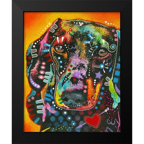 Brilliant Dachshund Black Modern Wood Framed Art Print by Dean Russo Collection