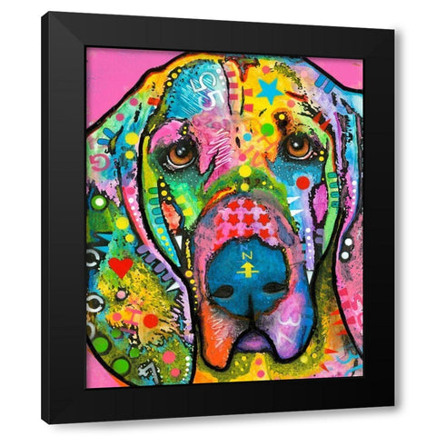 Bloodhound Black Modern Wood Framed Art Print with Double Matting by Dean Russo Collection