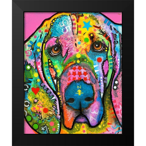 Bloodhound Black Modern Wood Framed Art Print by Dean Russo Collection
