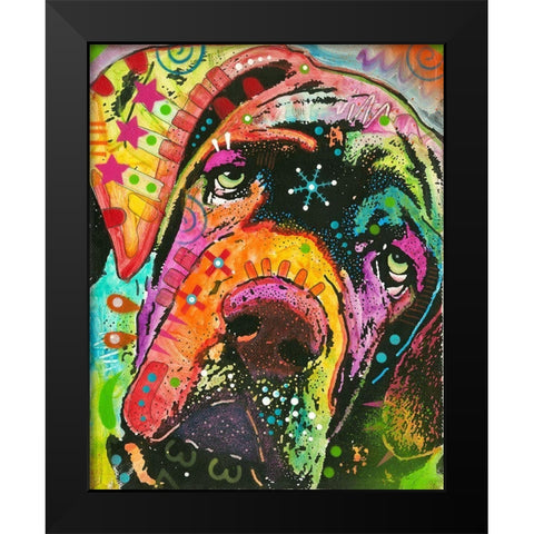 Olâ€™ Droopyface Black Modern Wood Framed Art Print by Dean Russo Collection