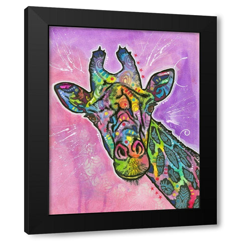 Giraffe Black Modern Wood Framed Art Print by Dean Russo Collection