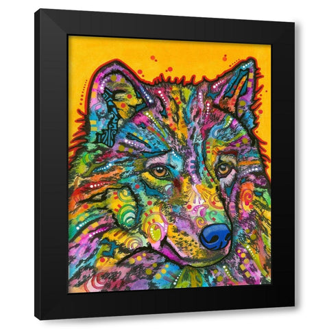 Wolf 2 Black Modern Wood Framed Art Print by Dean Russo Collection