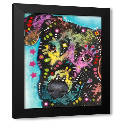 Lab Love 2 Black Modern Wood Framed Art Print with Double Matting by Dean Russo Collection