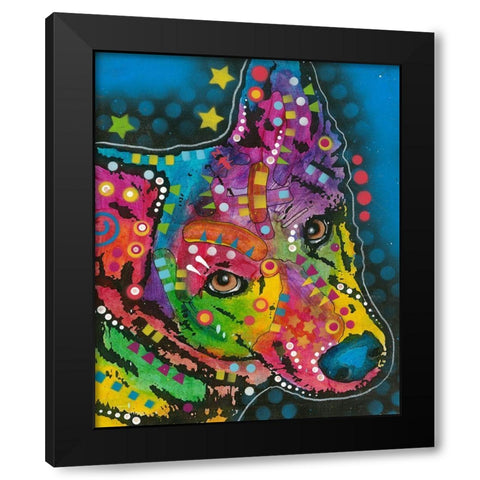 Herding Dog Black Modern Wood Framed Art Print with Double Matting by Dean Russo Collection