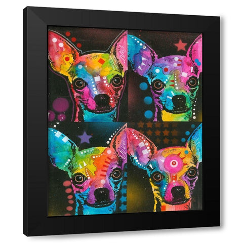 Chihuahua 4 UP Black Modern Wood Framed Art Print by Dean Russo Collection