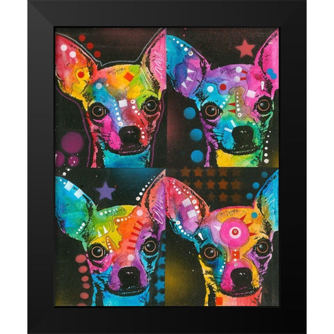 Chihuahua 4 UP Black Modern Wood Framed Art Print by Dean Russo Collection