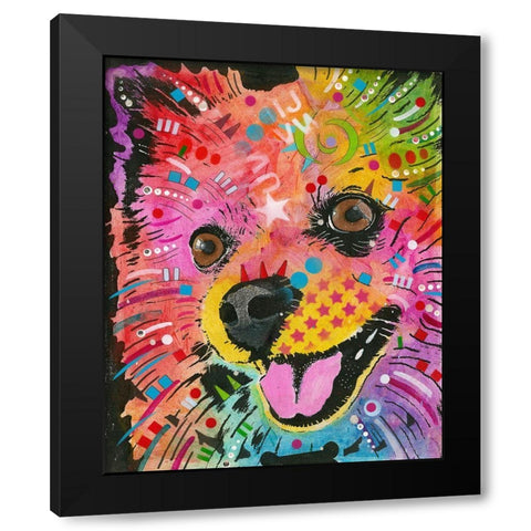 Pom Pom 2 Black Modern Wood Framed Art Print with Double Matting by Dean Russo Collection