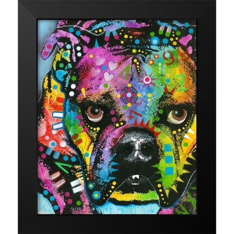 bully love Black Modern Wood Framed Art Print by Dean Russo Collection