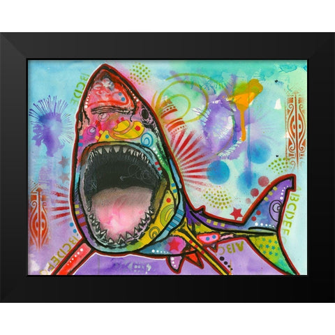 Shark 1 Black Modern Wood Framed Art Print by Dean Russo Collection