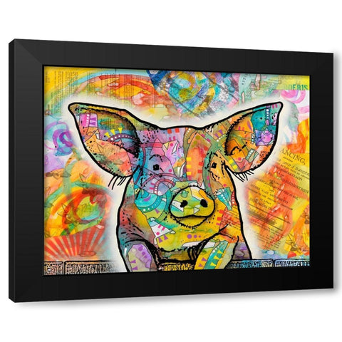 The Pig Black Modern Wood Framed Art Print with Double Matting by Dean Russo Collection