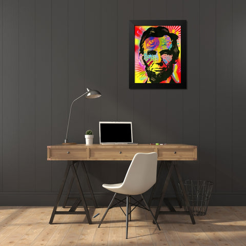 Lincoln War Paint Black Modern Wood Framed Art Print by Dean Russo Collection