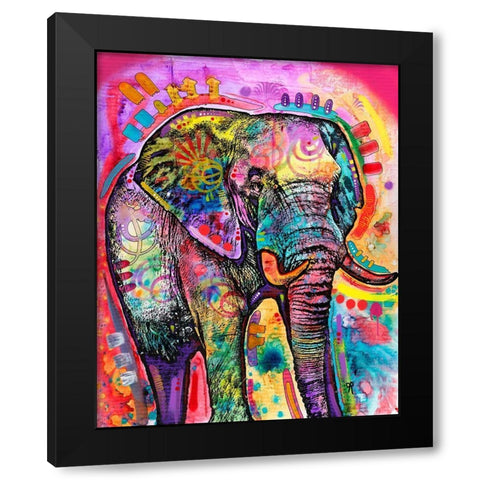 Elephant in Charge Black Modern Wood Framed Art Print with Double Matting by Dean Russo Collection