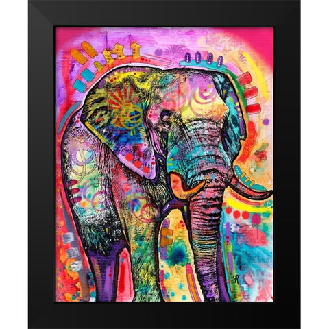 Elephant in Charge Black Modern Wood Framed Art Print by Dean Russo Collection