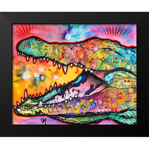 Alligator Black Modern Wood Framed Art Print by Dean Russo Collection