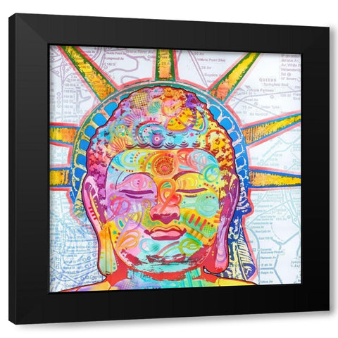 Buddha Liberty Black Modern Wood Framed Art Print with Double Matting by Dean Russo Collection