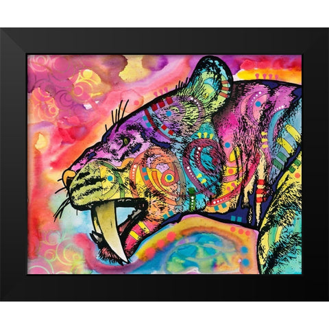 Saber Tooth Black Modern Wood Framed Art Print by Dean Russo Collection