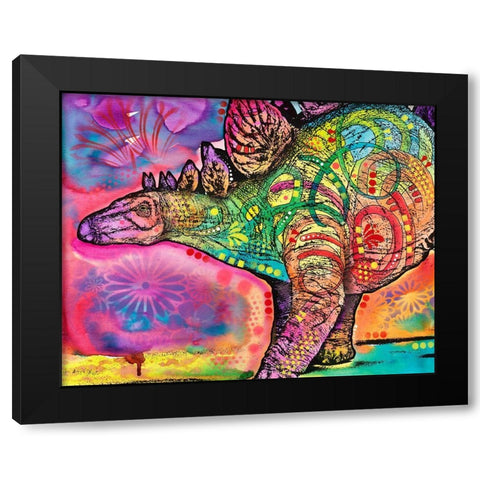 Stegosaurus Black Modern Wood Framed Art Print by Dean Russo Collection