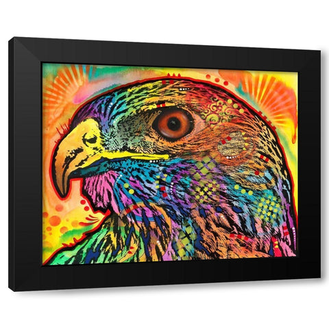 Hawk eye Black Modern Wood Framed Art Print with Double Matting by Dean Russo Collection