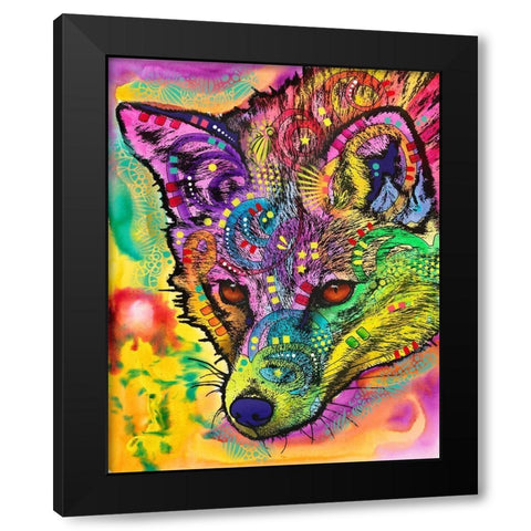 Sly as a Fox Black Modern Wood Framed Art Print with Double Matting by Dean Russo Collection