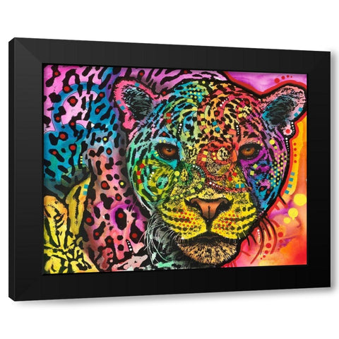 Leopard Spots Black Modern Wood Framed Art Print with Double Matting by Dean Russo Collection