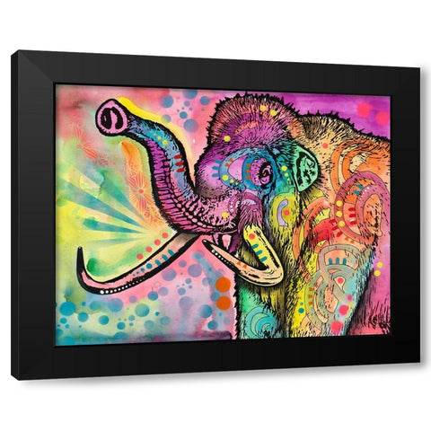 Woolly Mammoth Black Modern Wood Framed Art Print with Double Matting by Dean Russo Collection