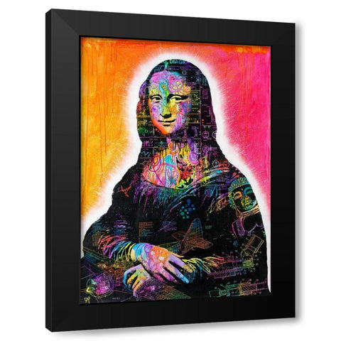 Mona Lisa Peaking Black Modern Wood Framed Art Print by Dean Russo Collection