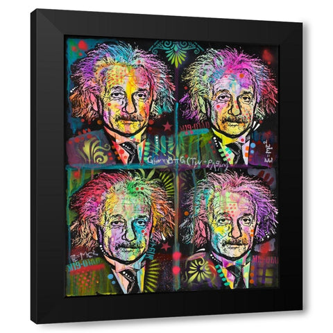 Einstein 4 up Black Modern Wood Framed Art Print with Double Matting by Dean Russo Collection