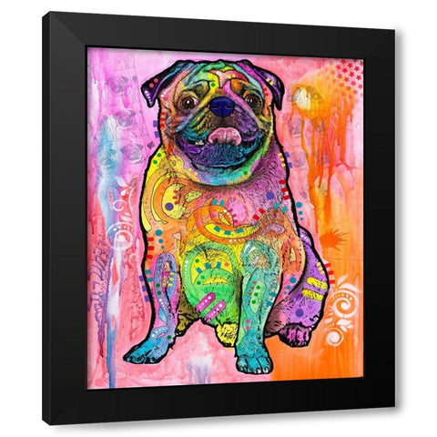 Pugs And Kisses Black Modern Wood Framed Art Print with Double Matting by Dean Russo Collection